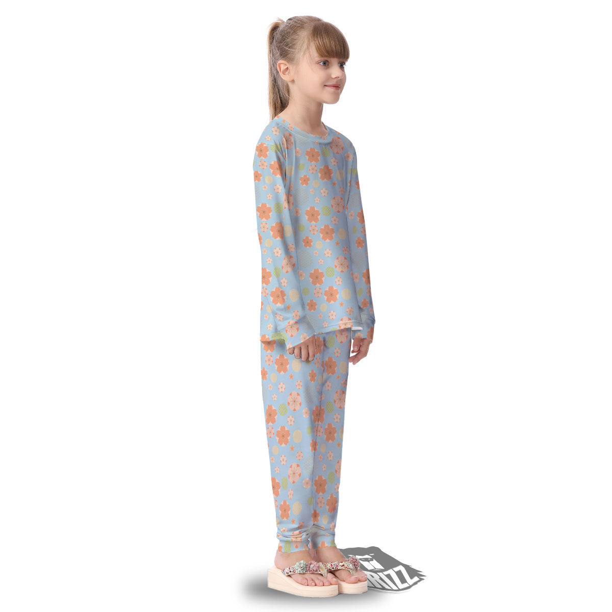 Kimono Cherry Blossom Print Pattern Kid's Pajamas-grizzshop
