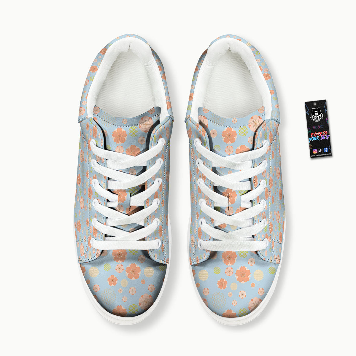 Kimono Cherry Blossom Print Pattern Platform Shoes-grizzshop