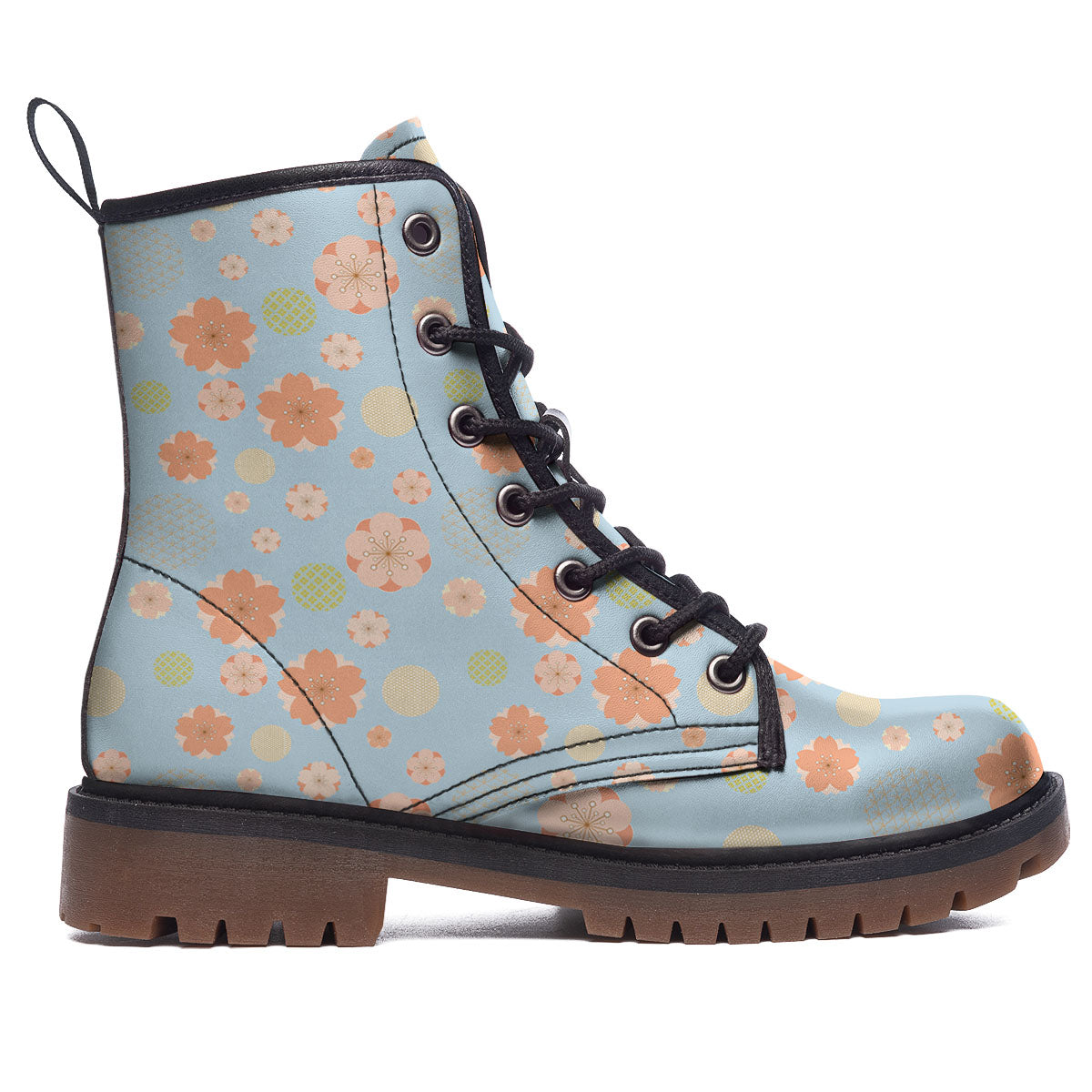 Kimono Cherry Blossom Print Pattern Work Boots-grizzshop