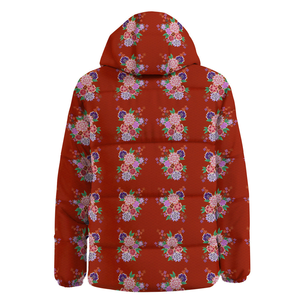 Kimono Floral Print Pattern Down Jacket-grizzshop