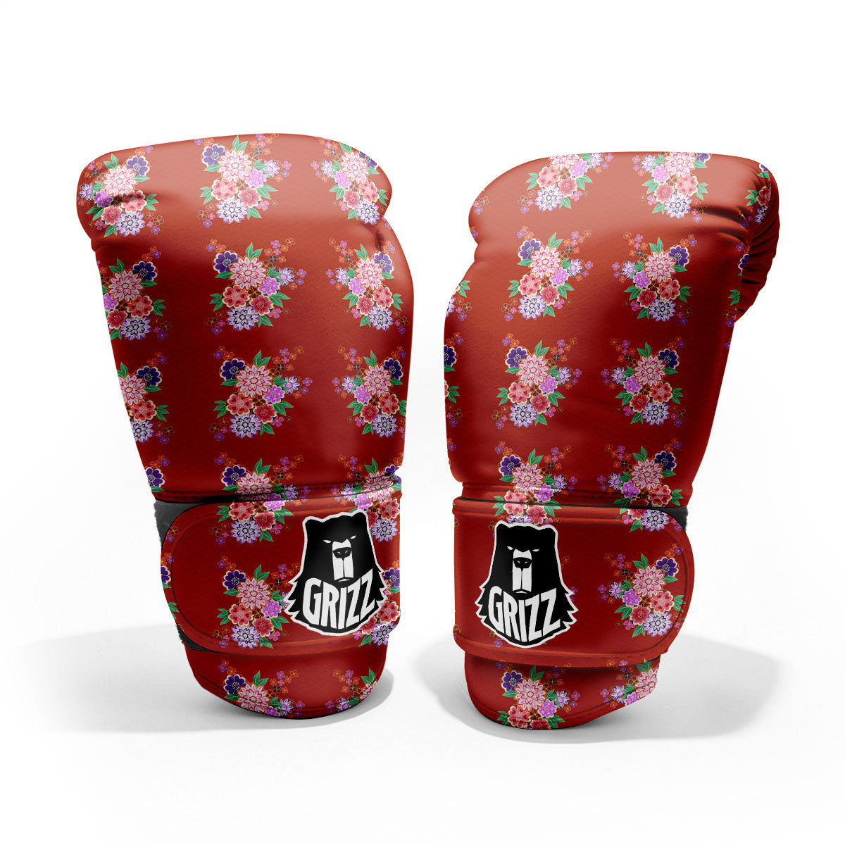 Kimono Floral Print Pattern Pro Boxing Glove