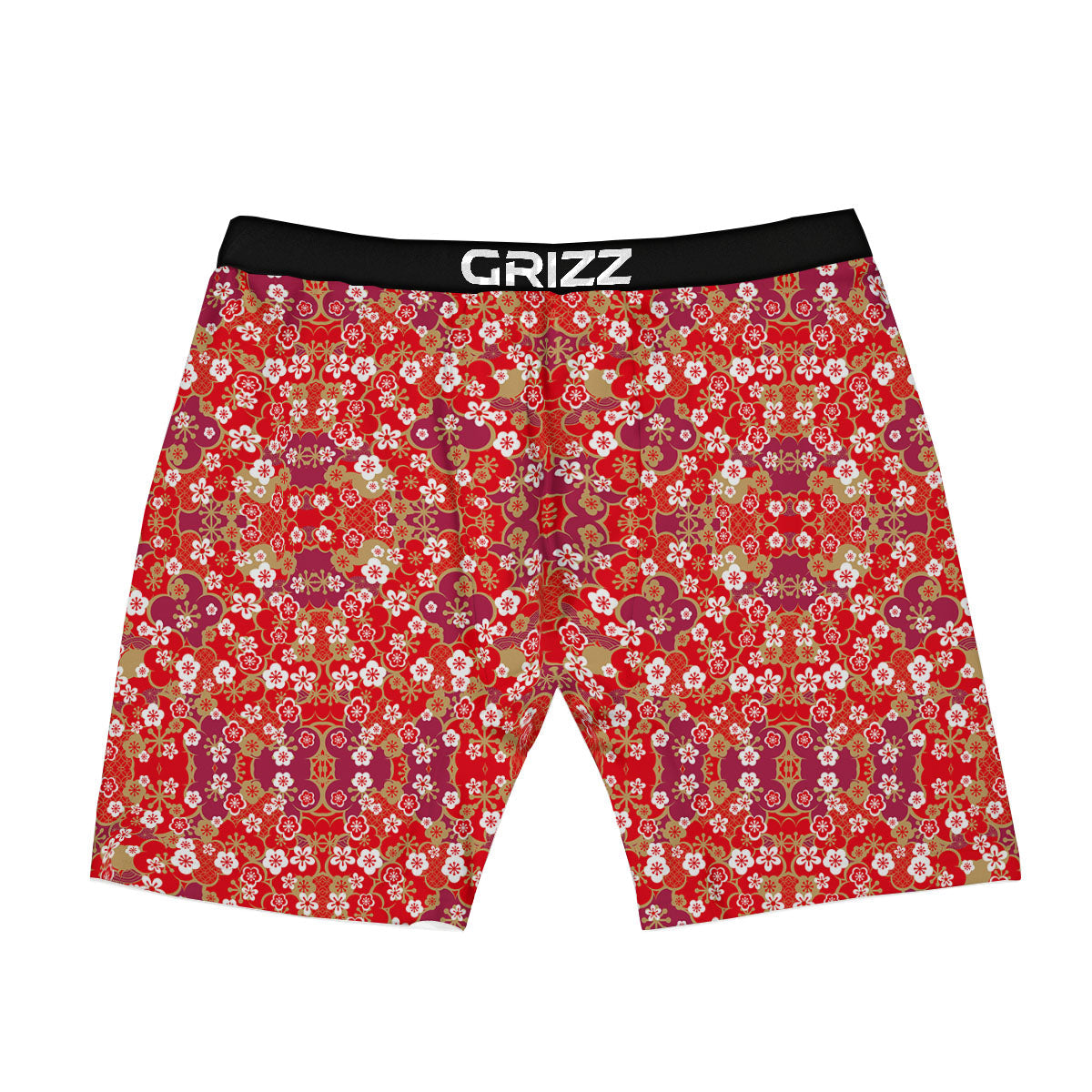 Kimono Flower Print Pattern Boxer Briefs-grizzshop