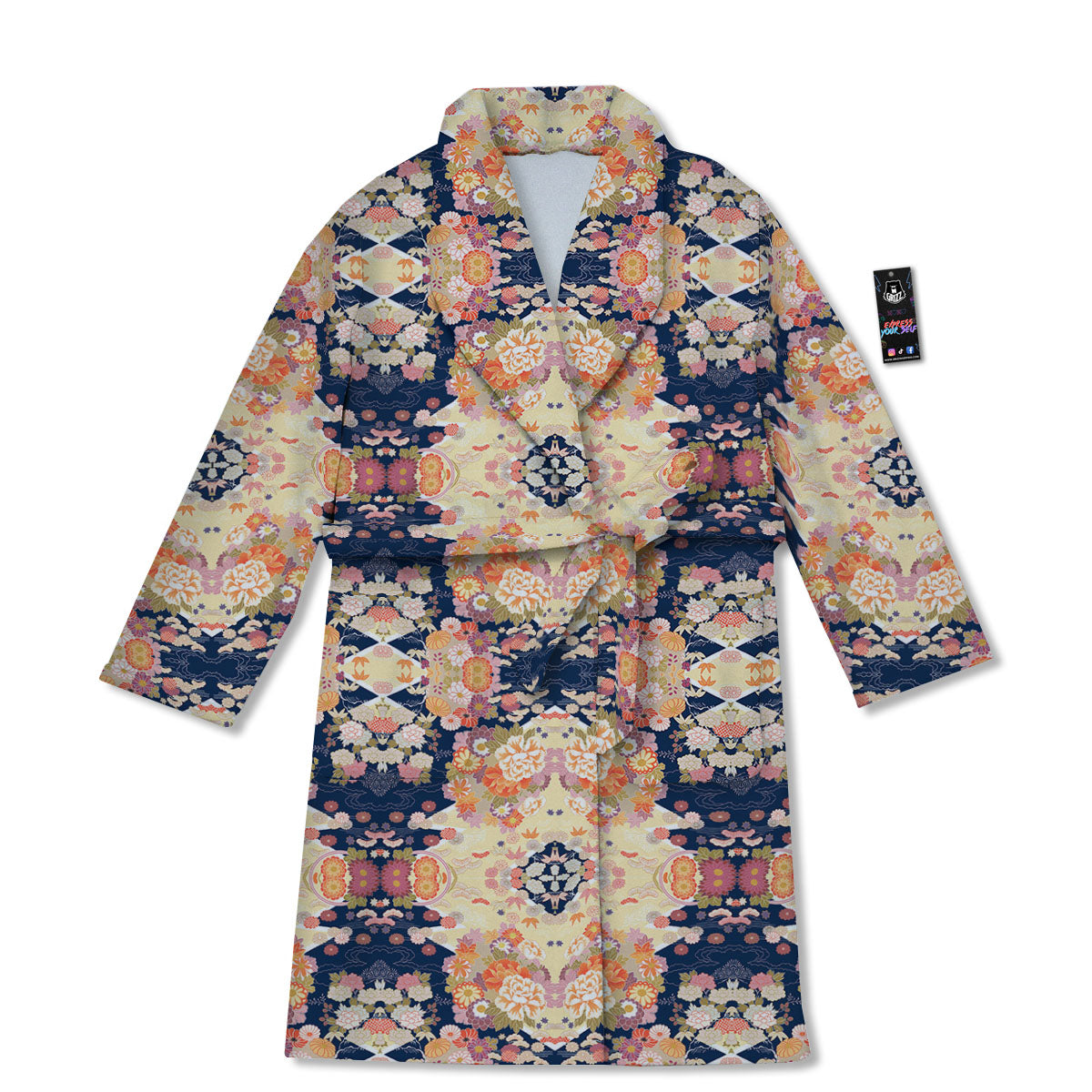 Kimono Japanese Print Pattern Bathrobe-grizzshop