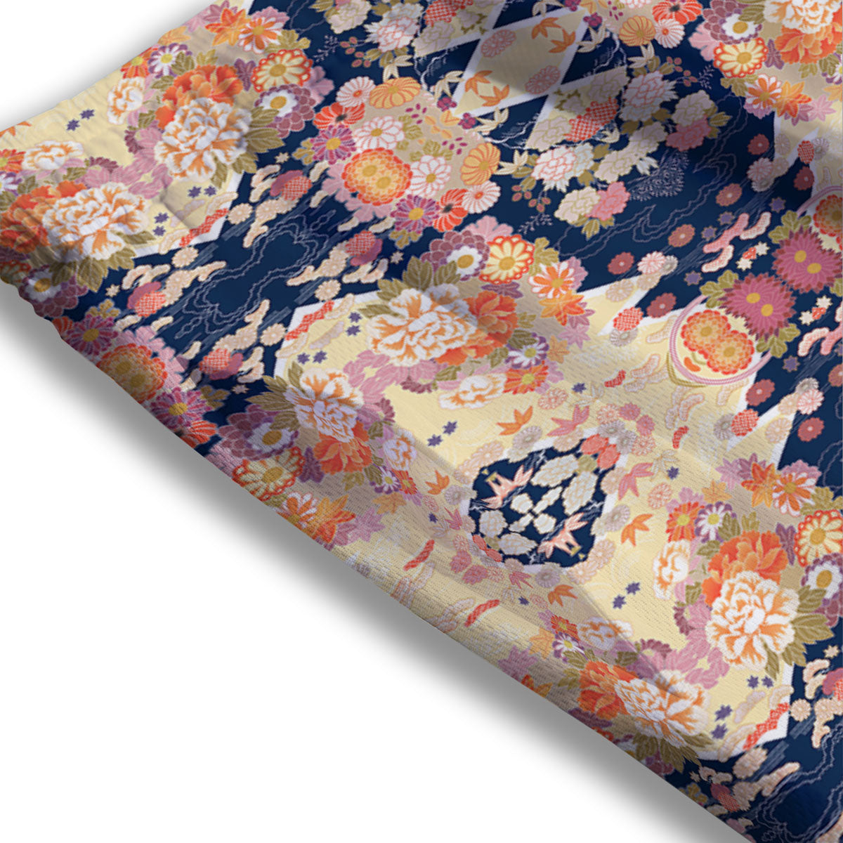 Kimono Japanese Print Pattern Mesh Shorts