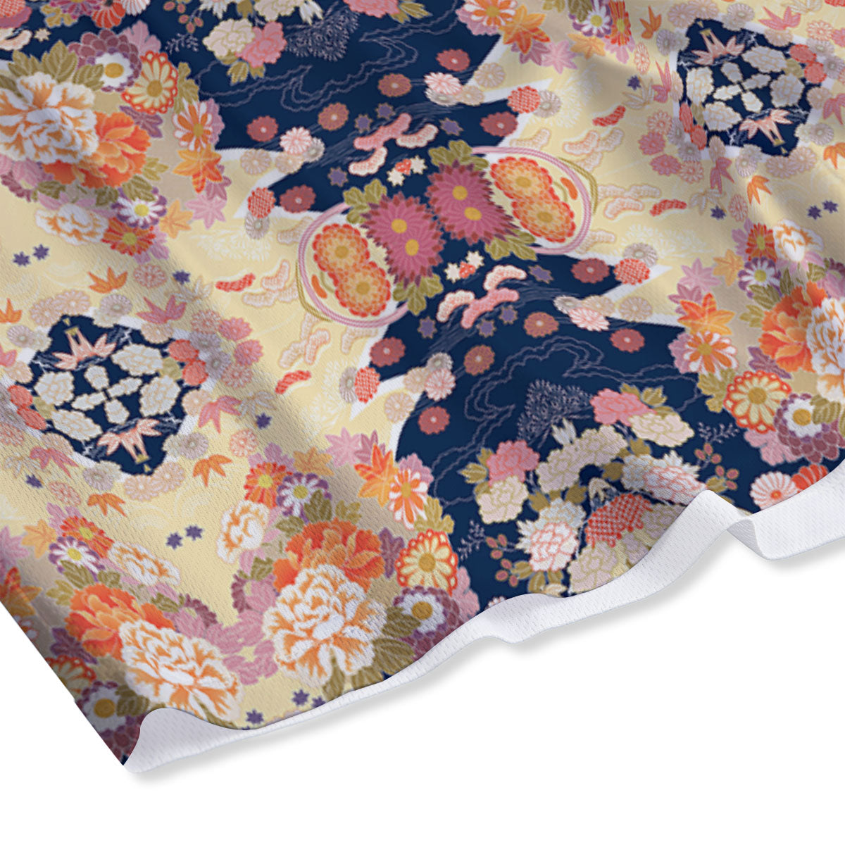 Kimono Japanese Print Pattern Mesh Shorts