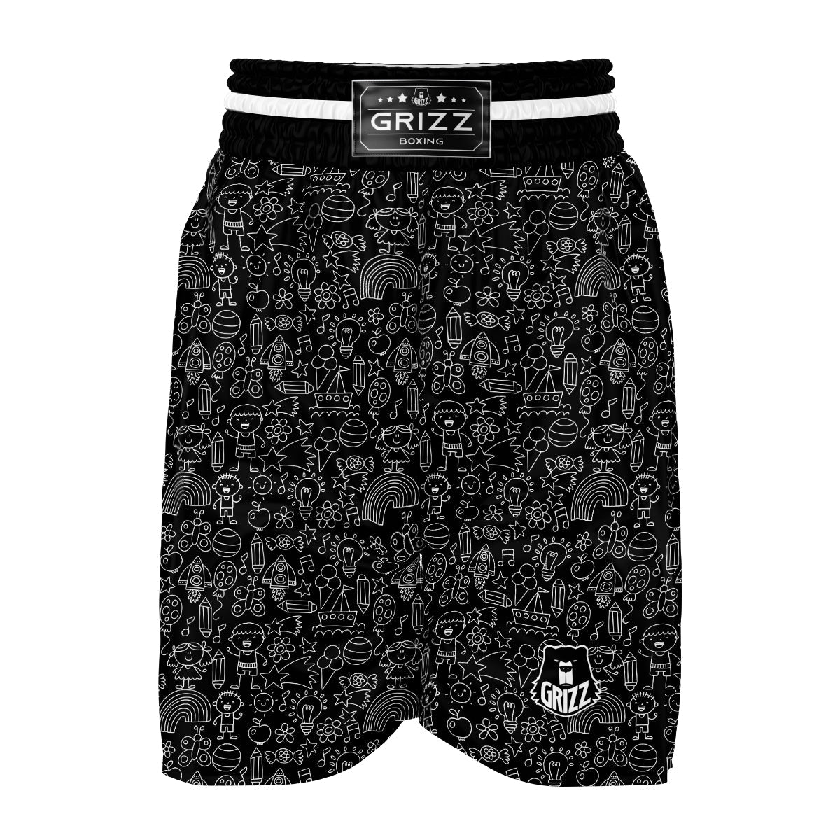 Kindergarten Print Pattern Boxing Shorts-grizzshop