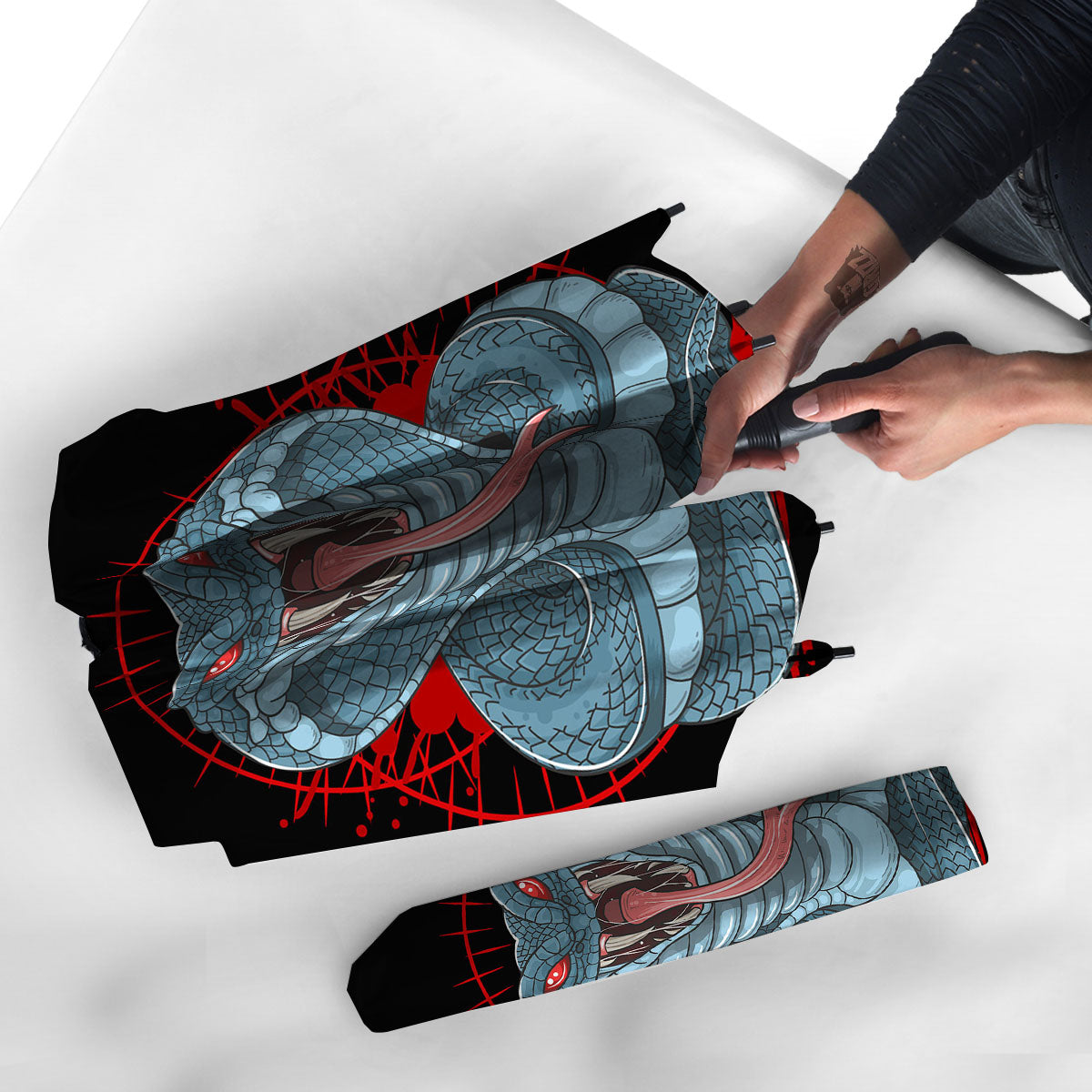 King Cobra Body Blue Print Umbrella-grizzshop