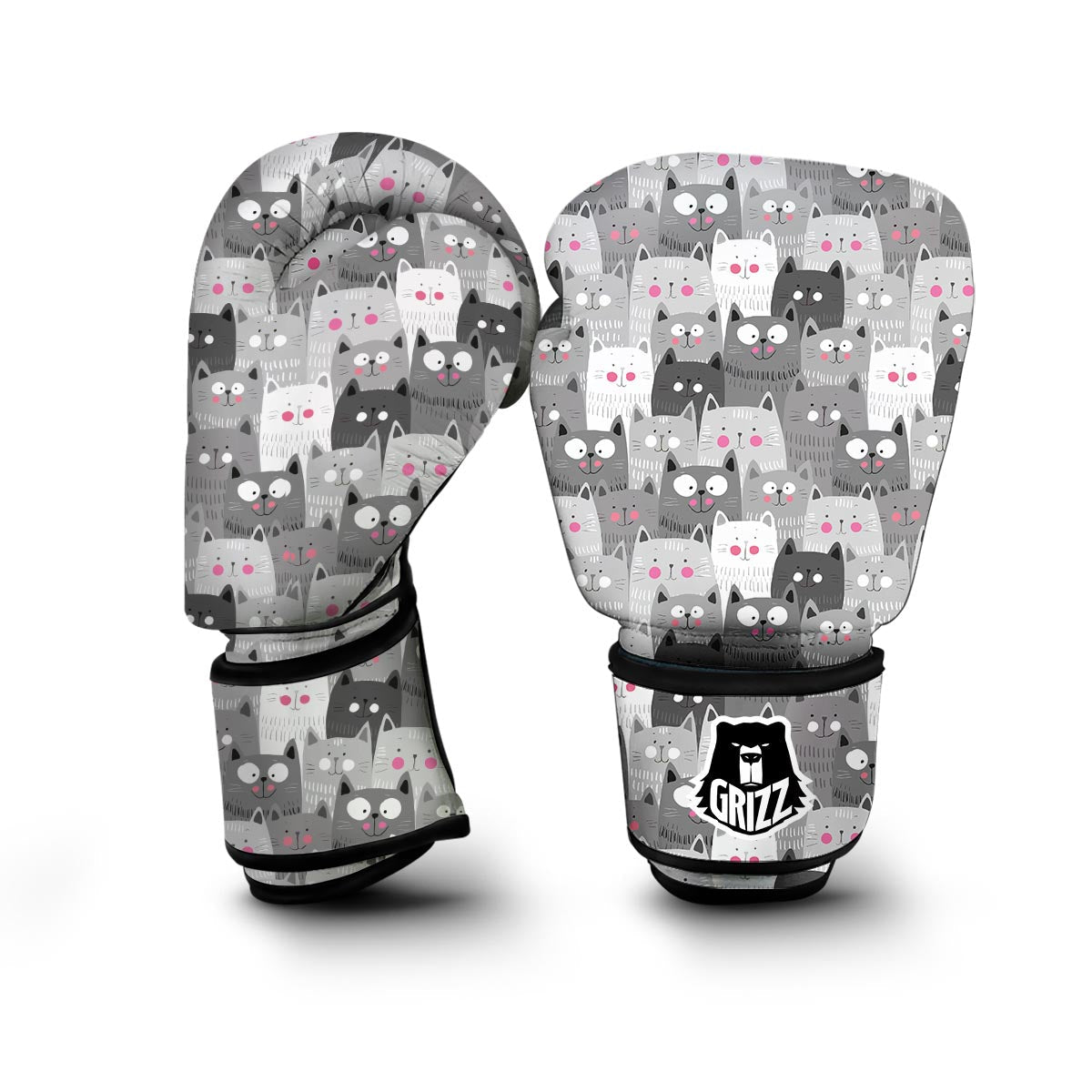 Kitten Cat Pattern Print Boxing Gloves-grizzshop