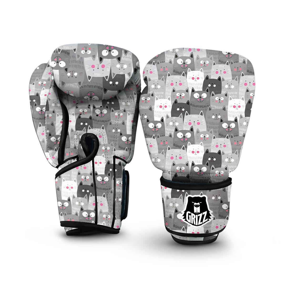Kitten Cat Pattern Print Boxing Gloves-grizzshop