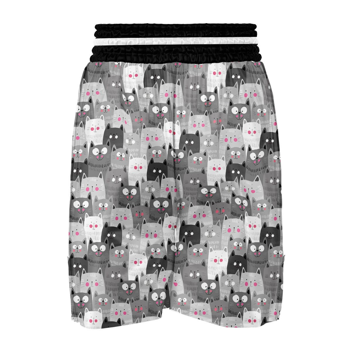 Kitten Cat Pattern Print Boxing Shorts-grizzshop