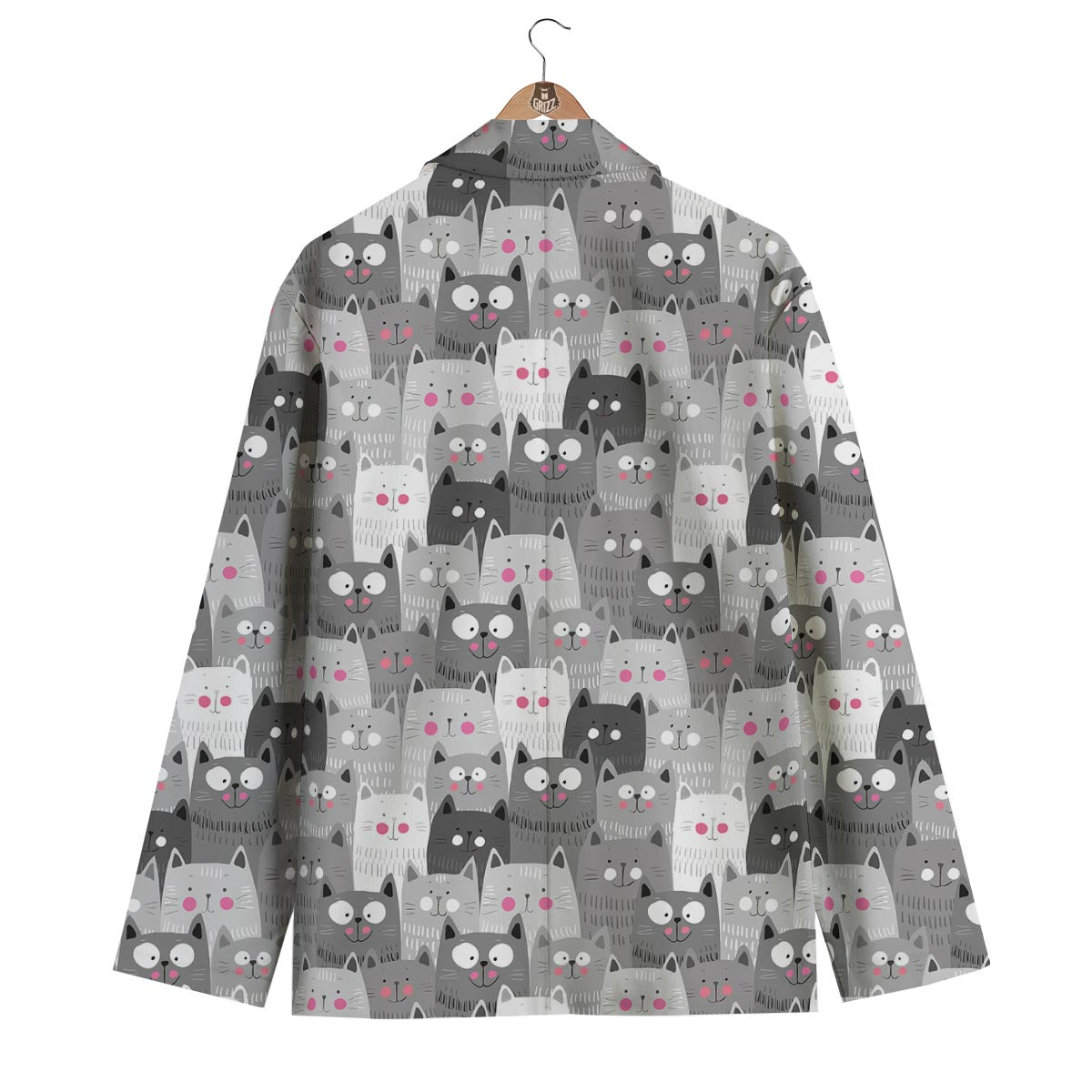 Kitten Cat Pattern Print Men's Blazer-grizzshop