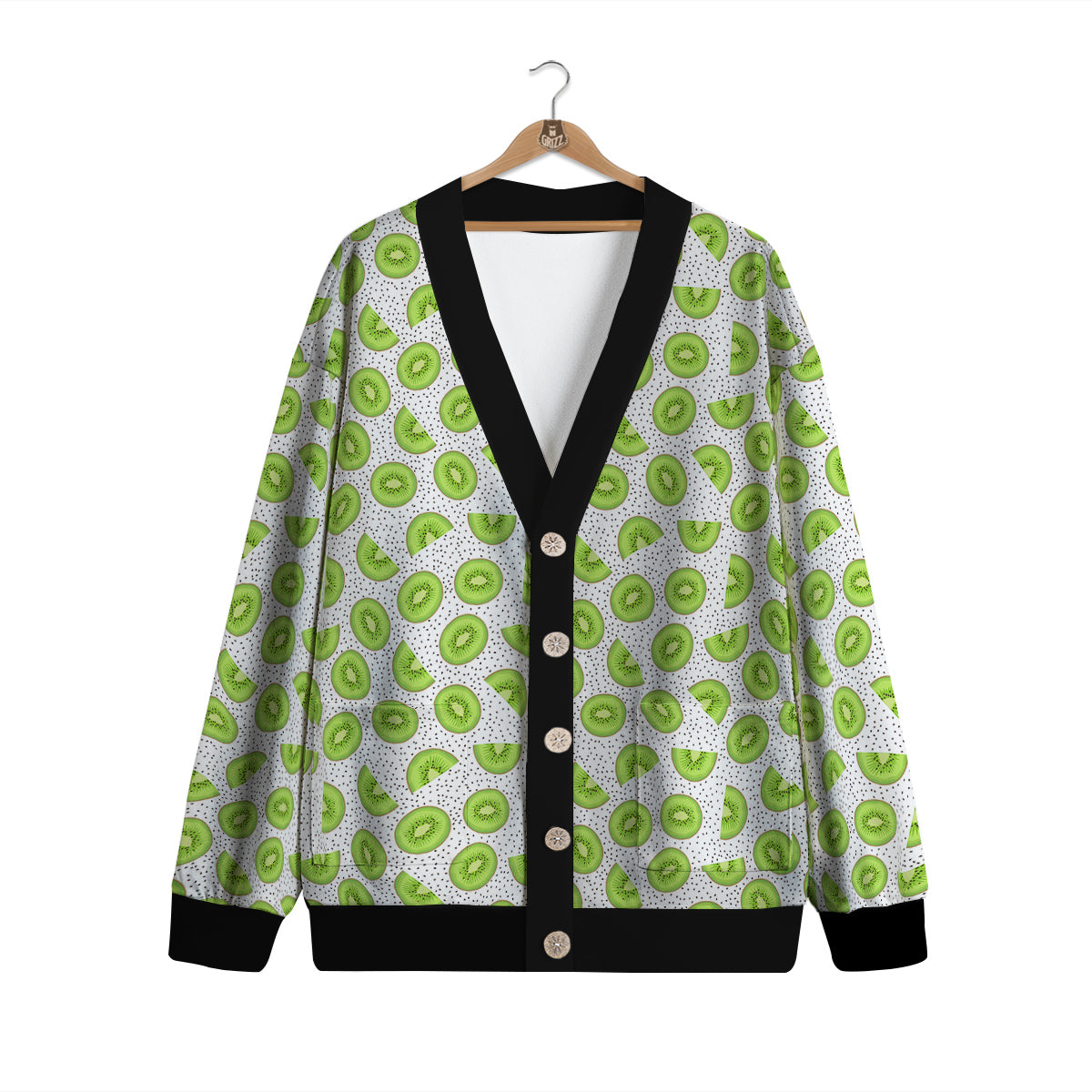 Kiwi Cute Print Pattern Cardigan-grizzshop