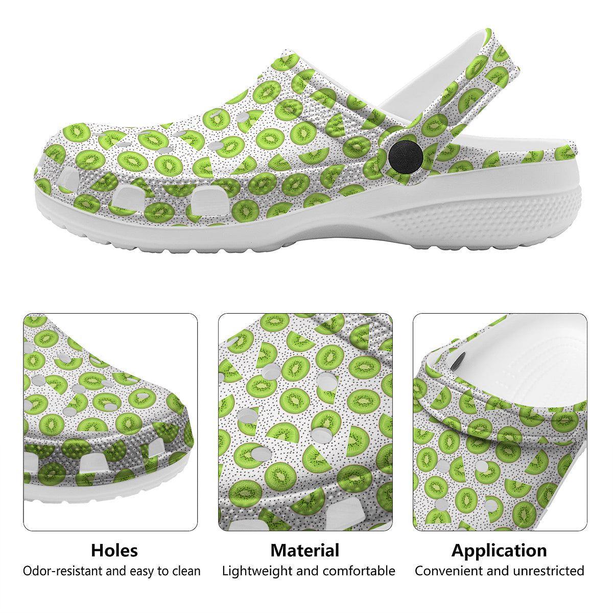 Kiwi Cute Print Pattern Clog-grizzshop