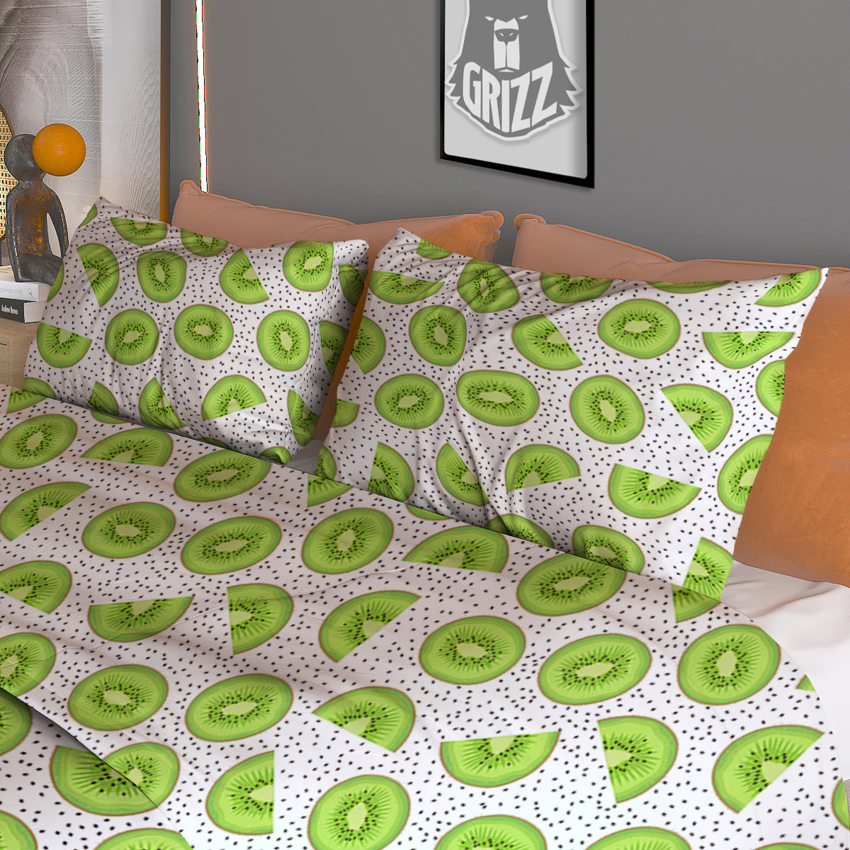 Kiwi Cute Print Pattern Duvet Cover Bedding Set