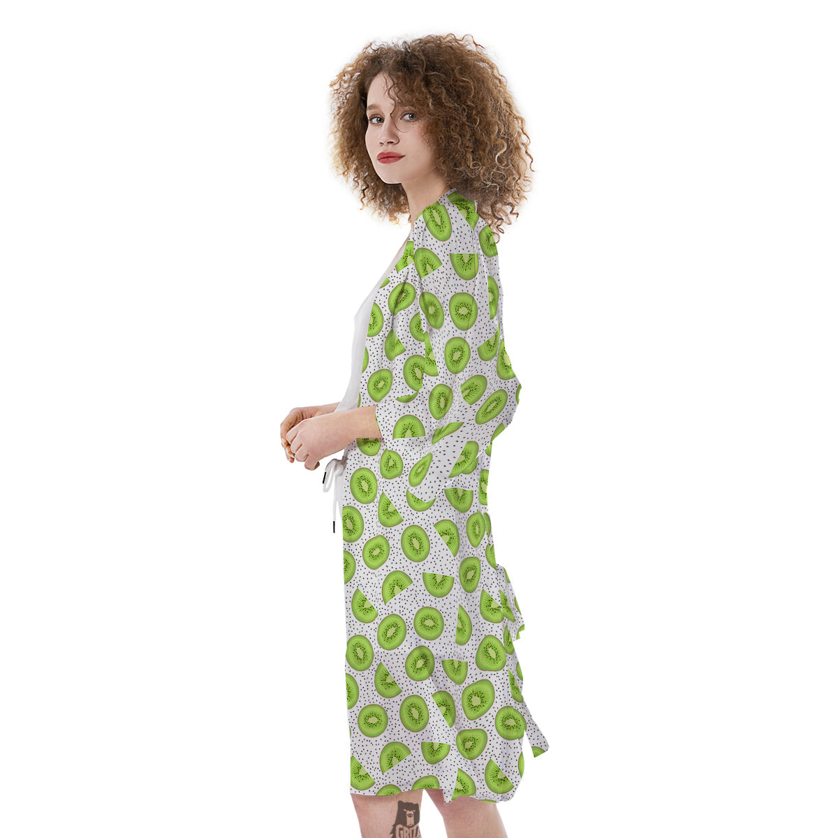Kiwi Cute Print Pattern Kimono-grizzshop