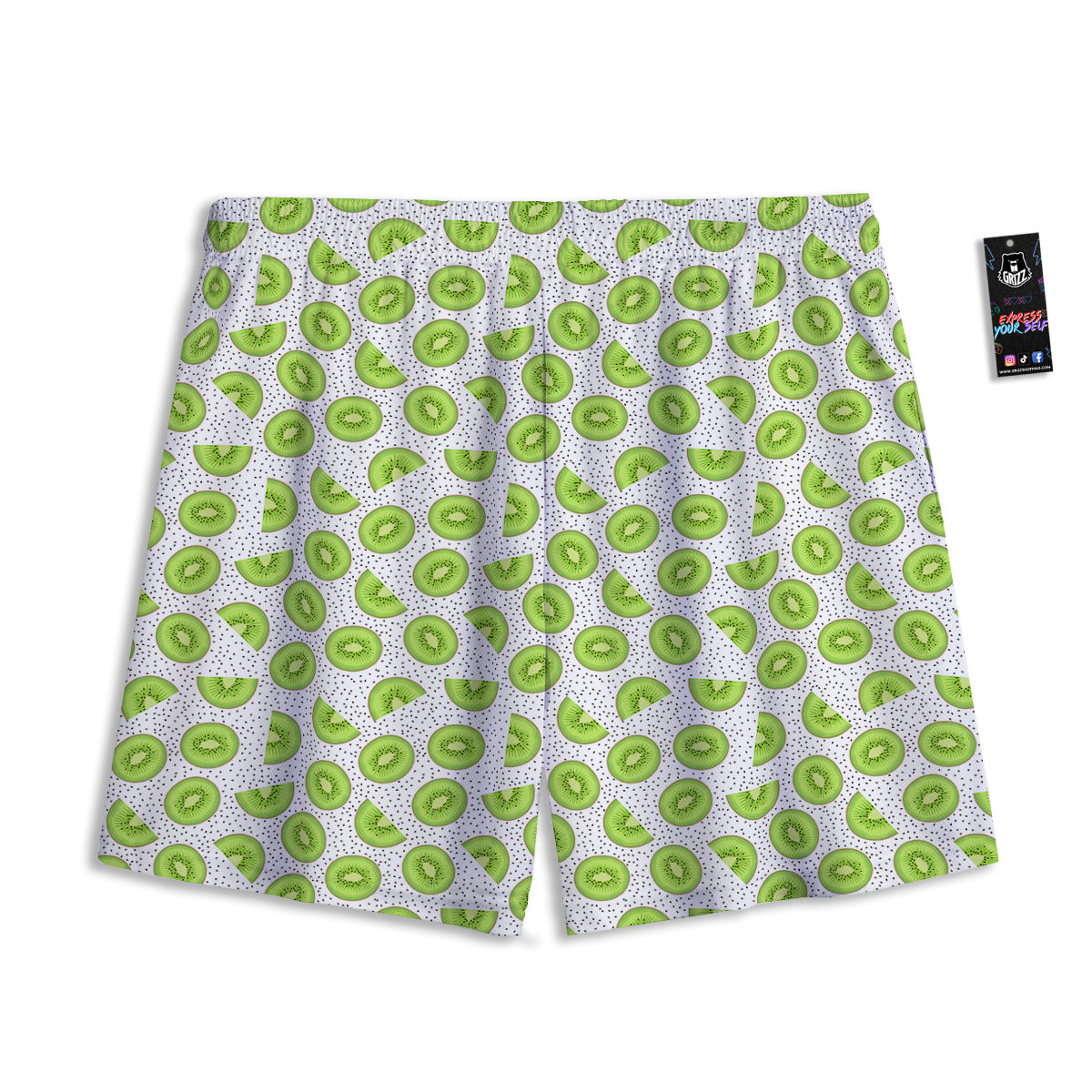 Kiwi Cute Print Pattern Mesh Shorts-grizzshop