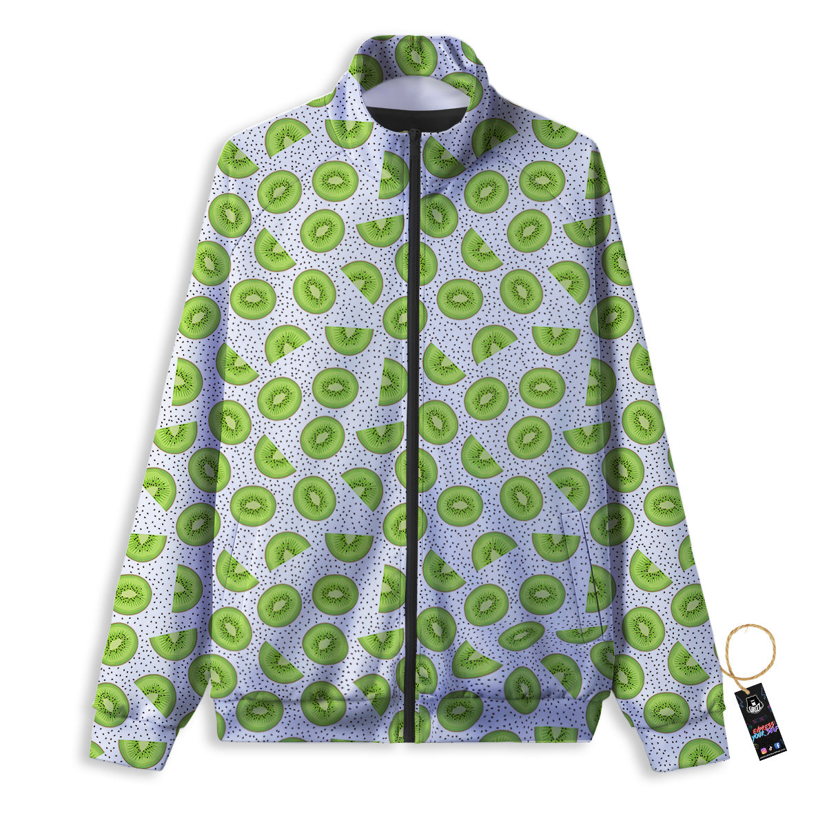 Kiwi Cute Print Pattern Track Jacket-grizzshop