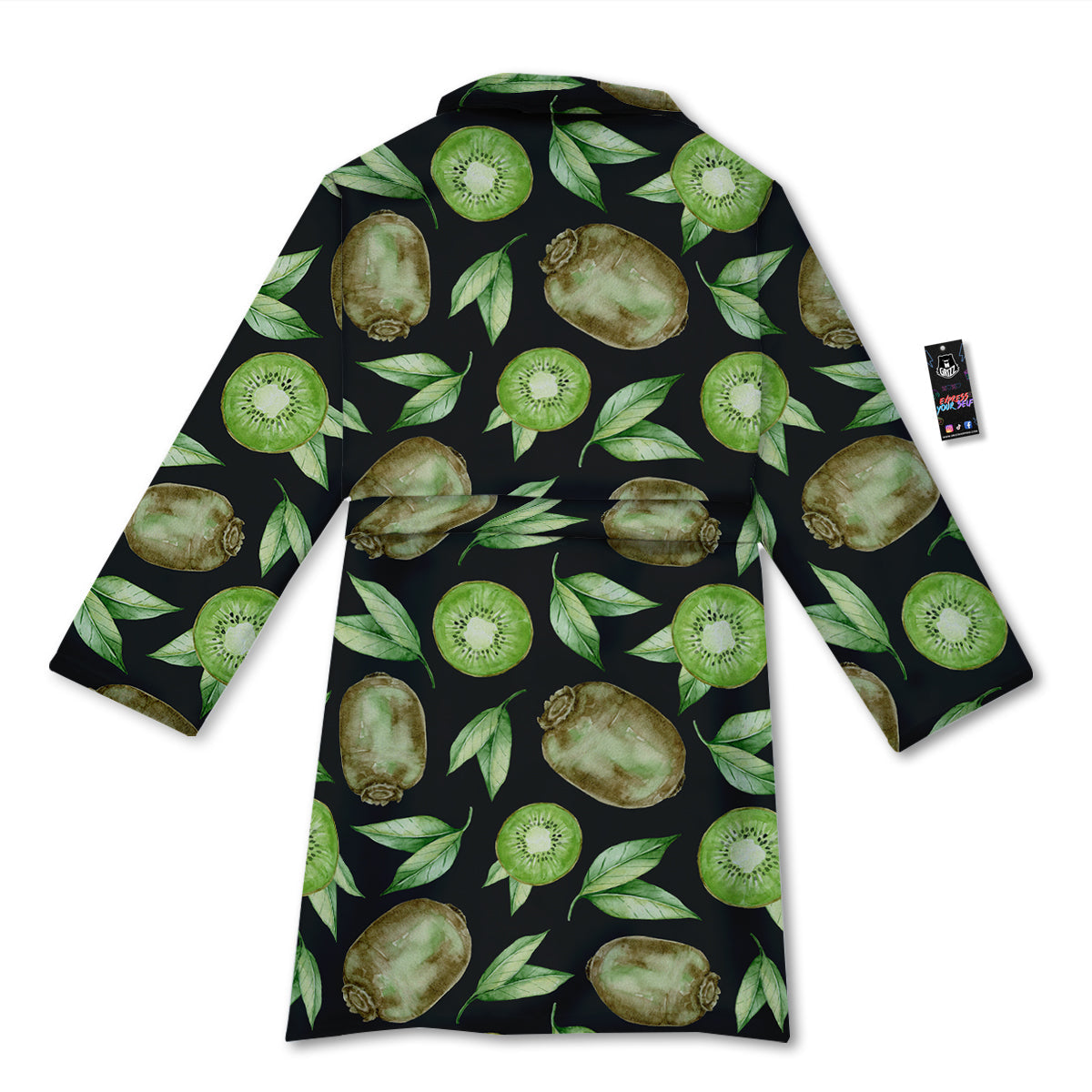 Kiwi Watercolor Print Pattern Bathrobe-grizzshop