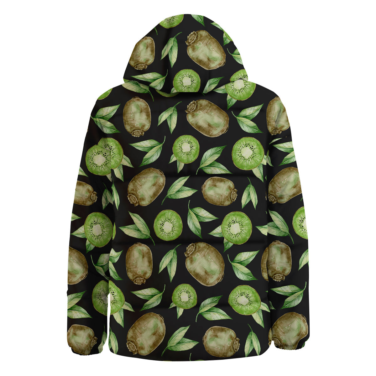 Kiwi Watercolor Print Pattern Down Jacket-grizzshop