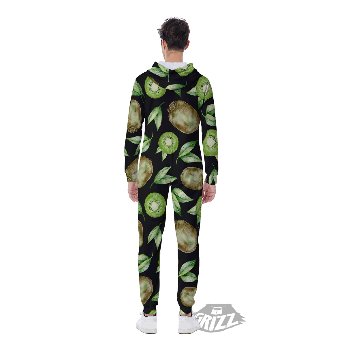 Kiwi Watercolor Print Pattern Men's Jumpsuit-grizzshop