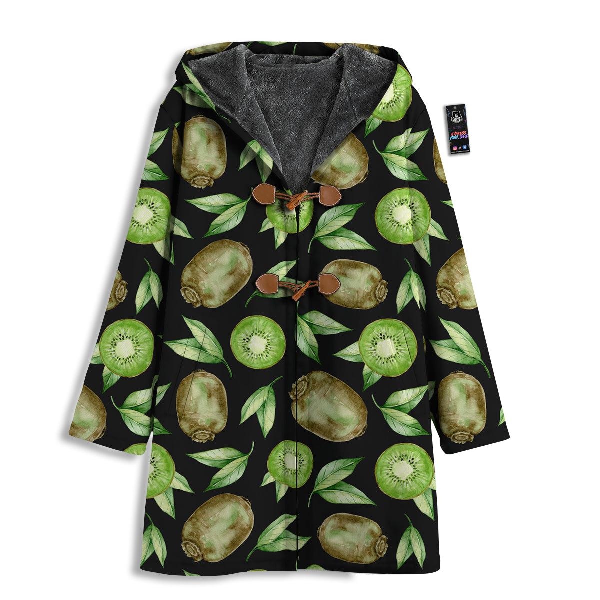 Kiwi Watercolor Print Pattern Men's Windbreaker Jacket-grizzshop