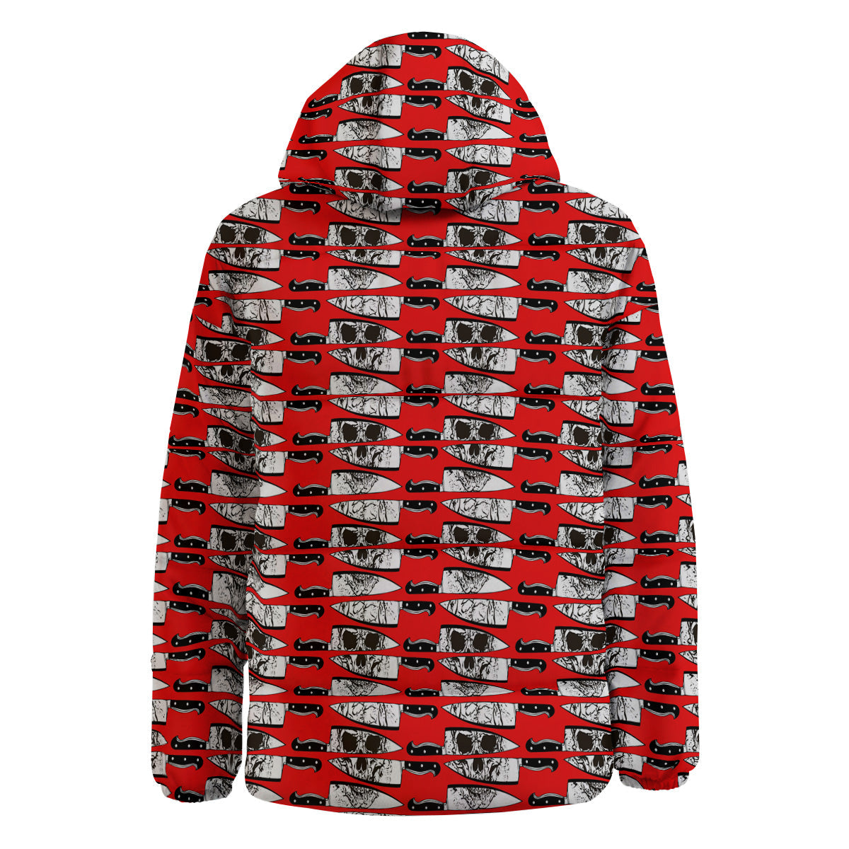 Knife And Skull Red Print Pattern Down Jacket-grizzshop