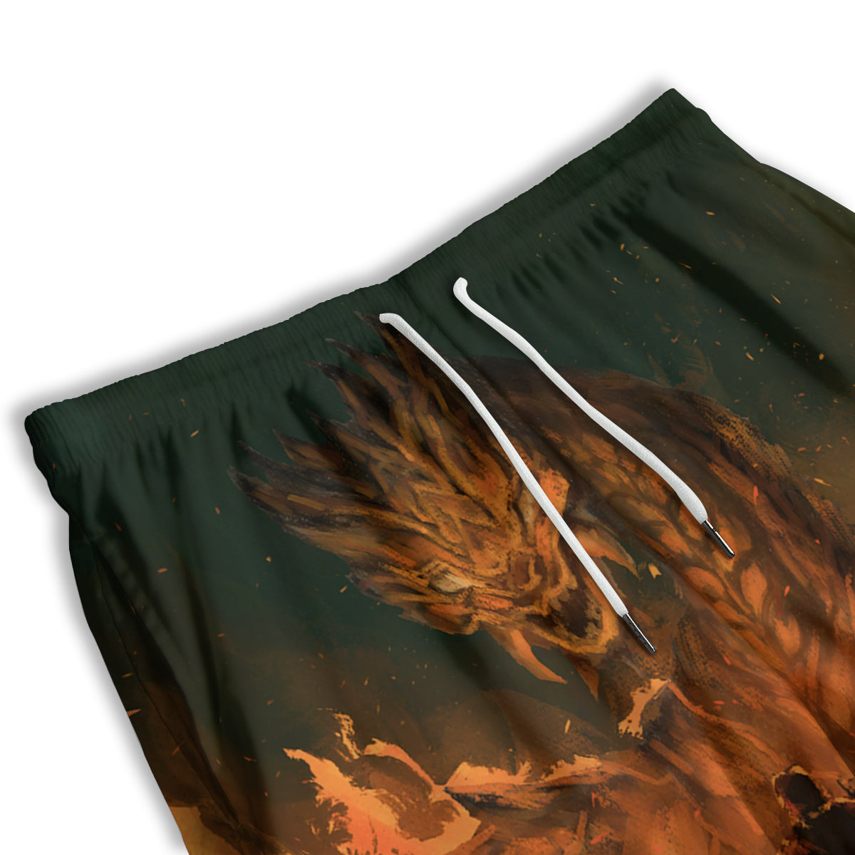 Knight Fight With Dragon Print Men's Athletic Shorts
