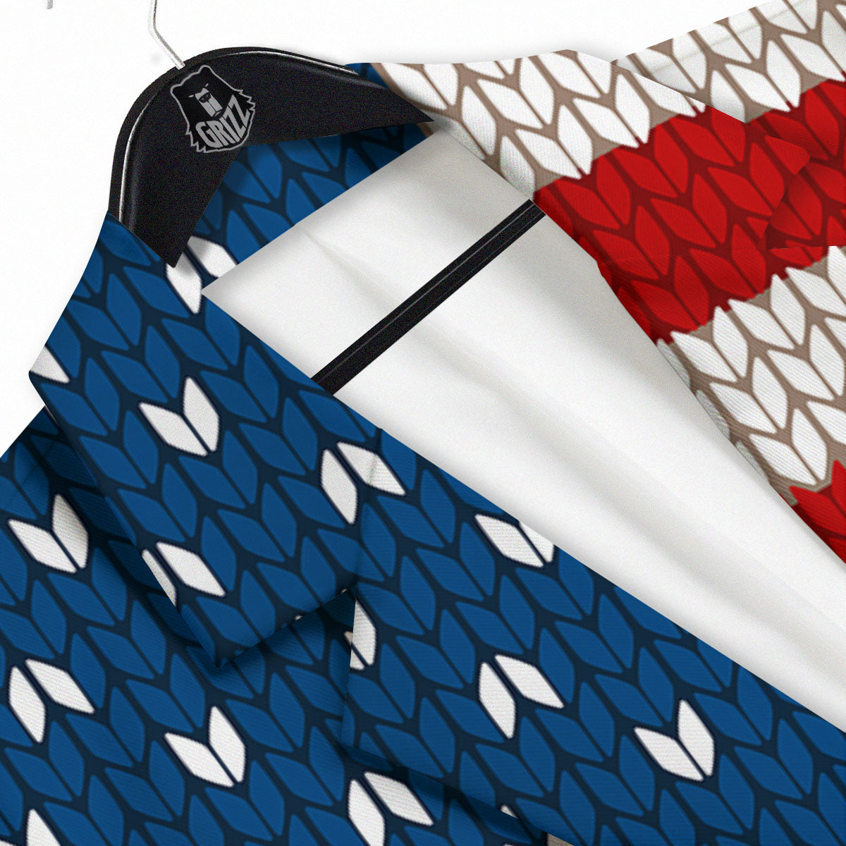 Knitted American Flag Print Men's Sport Coat-grizzshop