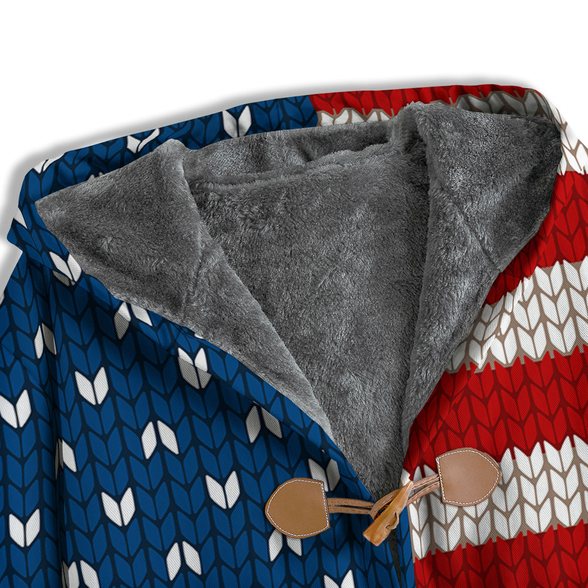 Knitted American Flag Print Men's Windbreaker Jacket-grizzshop