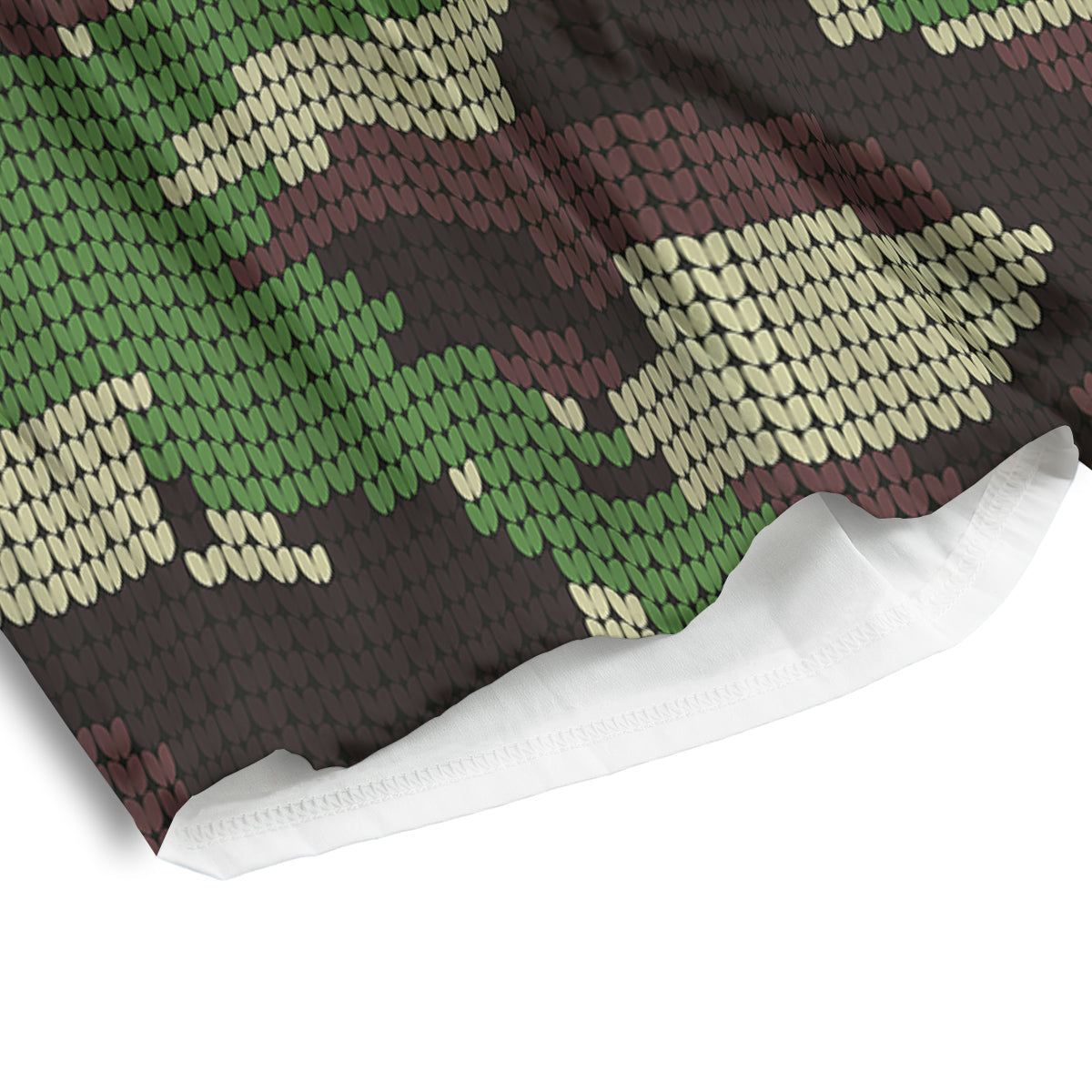 Knitted Army Camouflage Print Pattern Men's Athletic Shorts