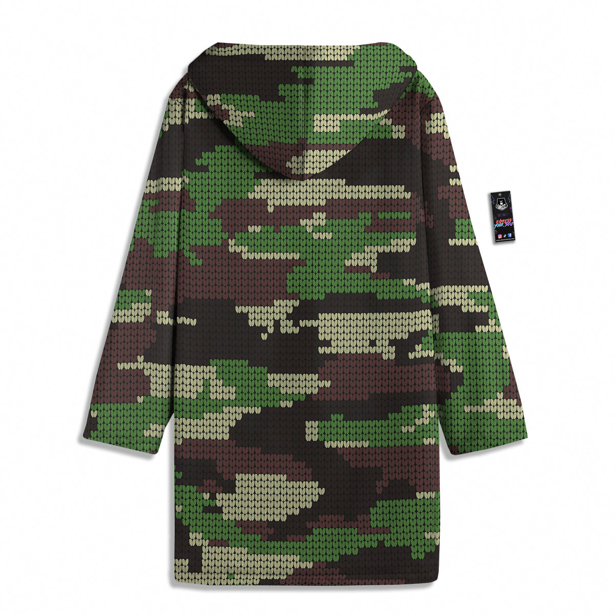 Knitted Army Camouflage Print Pattern Men's Windbreaker Jacket-grizzshop