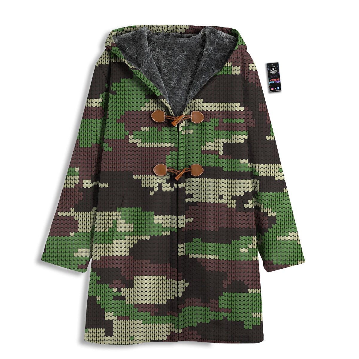 Knitted Army Camouflage Print Pattern Men's Windbreaker Jacket-grizzshop