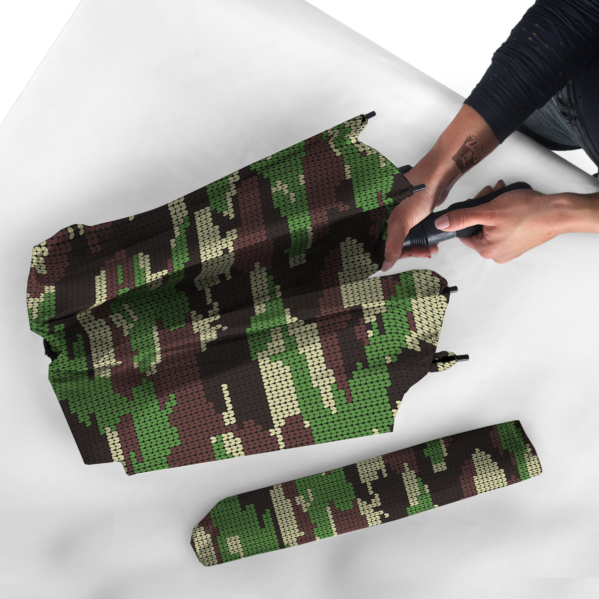 Knitted Army Camouflage Print Pattern Umbrella-grizzshop