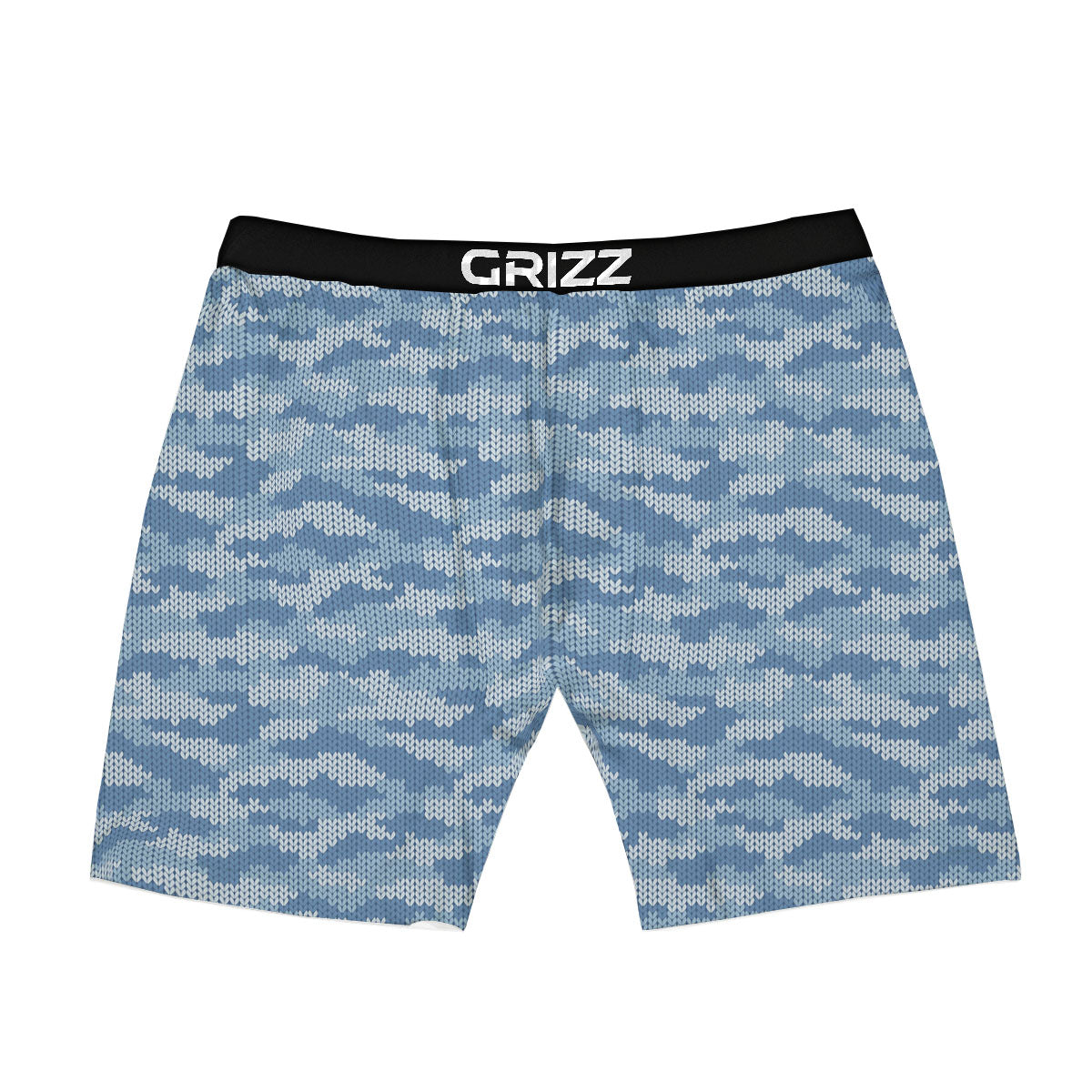 Knitted Blue Camouflage Print Pattern Boxer Briefs-grizzshop