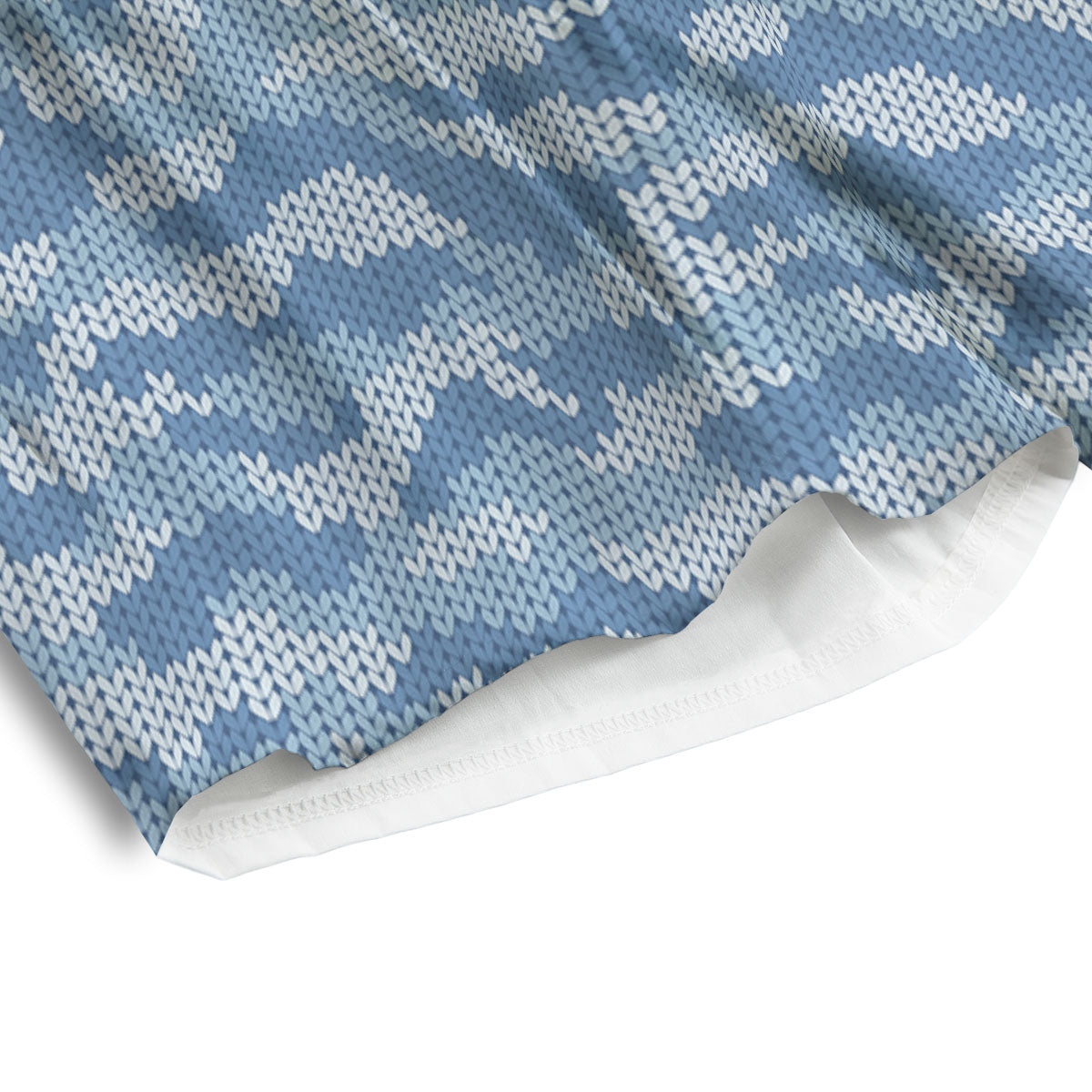 Knitted Blue Camouflage Print Pattern Men's Athletic Shorts
