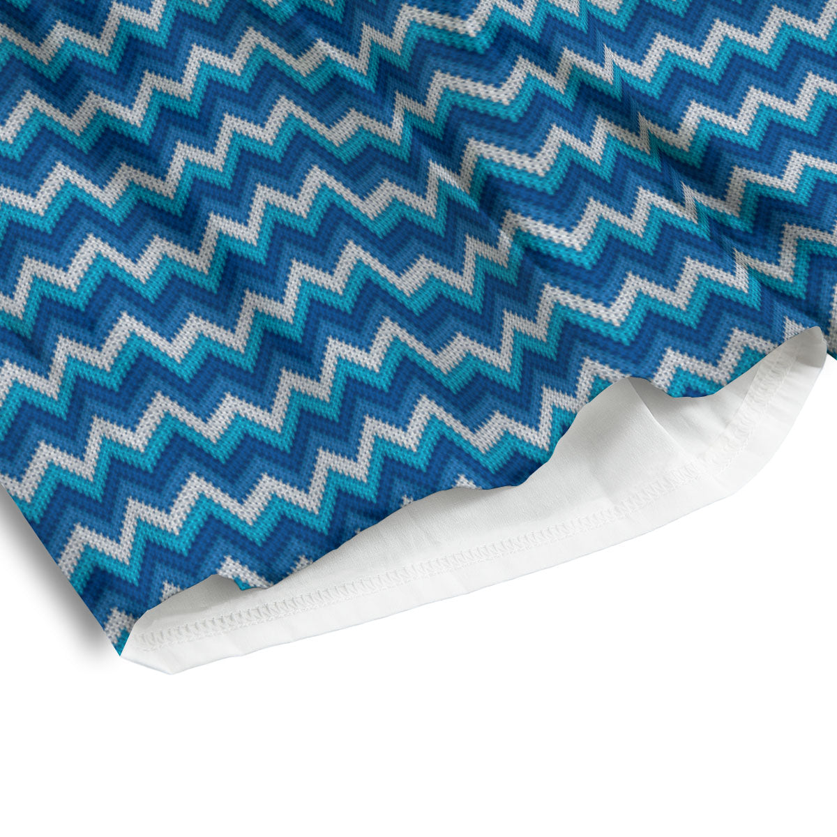 Knitted Blue Chevron Print Pattern Men's Athletic Shorts