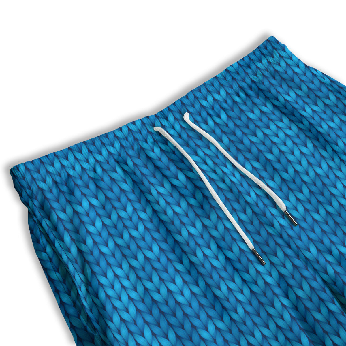 Knitted Blue Print Pattern Men's Athletic Shorts