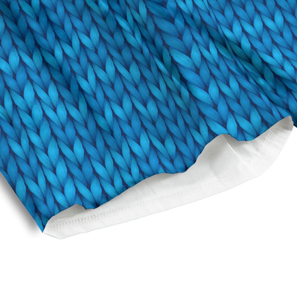 Knitted Blue Print Pattern Men's Athletic Shorts