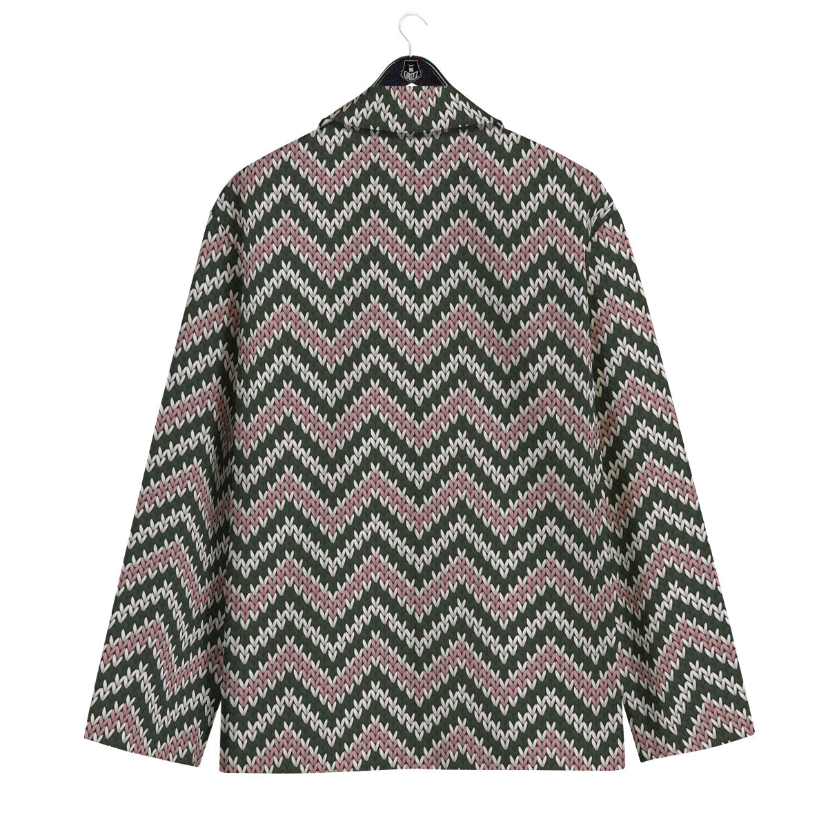 Knitted Chevron Vintage Print Pattern Men's Sport Coat-grizzshop