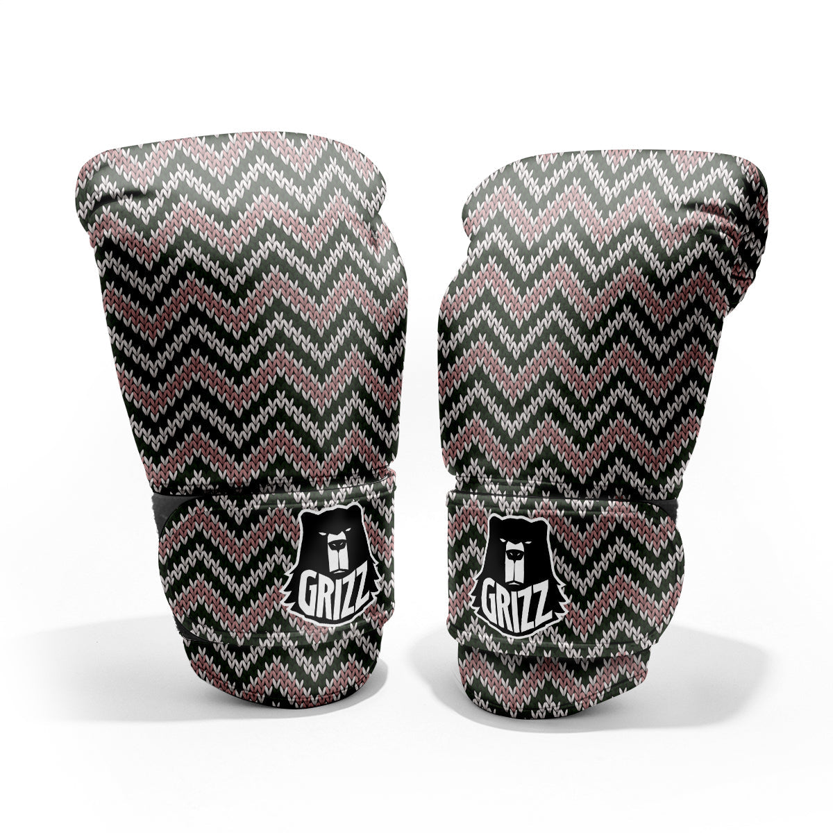 Knitted Chevron Vintage Print Pattern Pro Boxing Glove