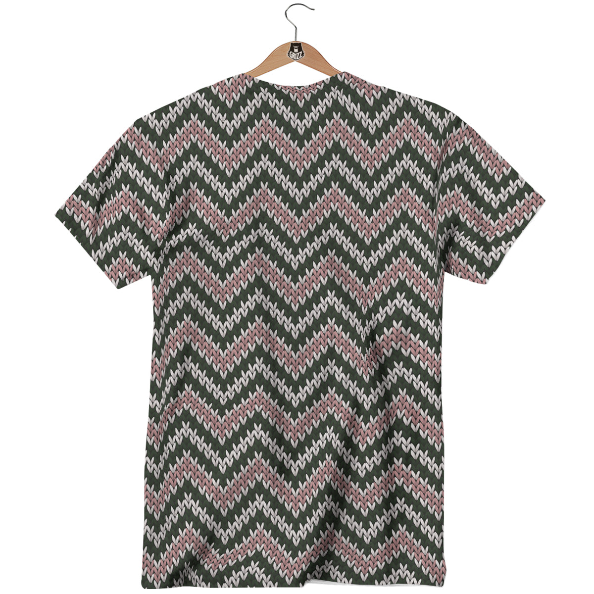 Knitted Chevron Vintage Print Pattern T-Shirt-grizzshop