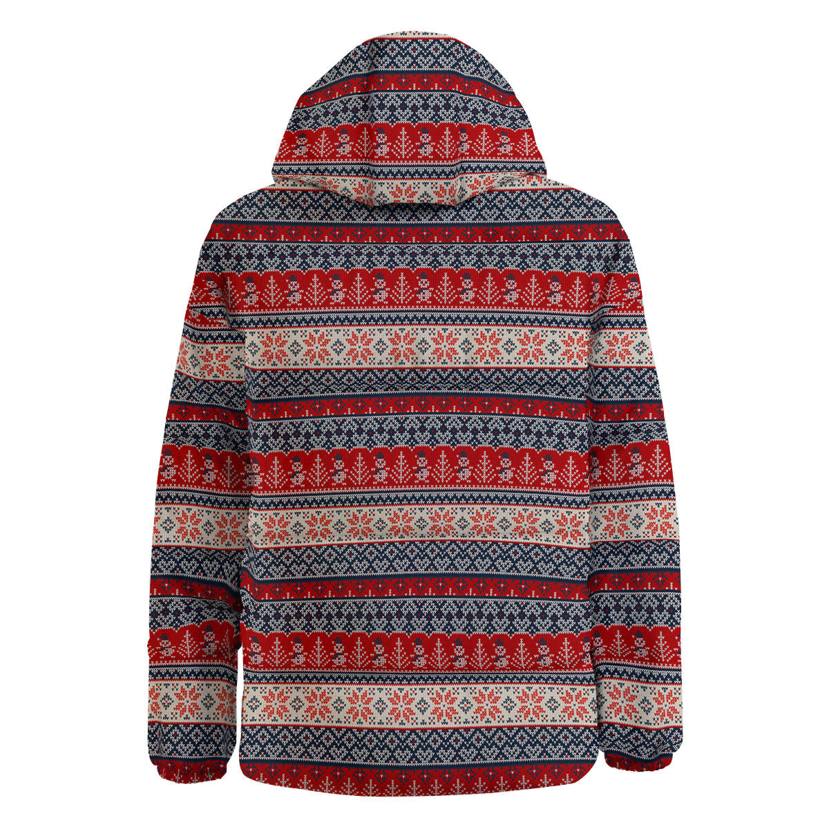 Knitted Christmas Snowman Print Pattern Down Jacket-grizzshop