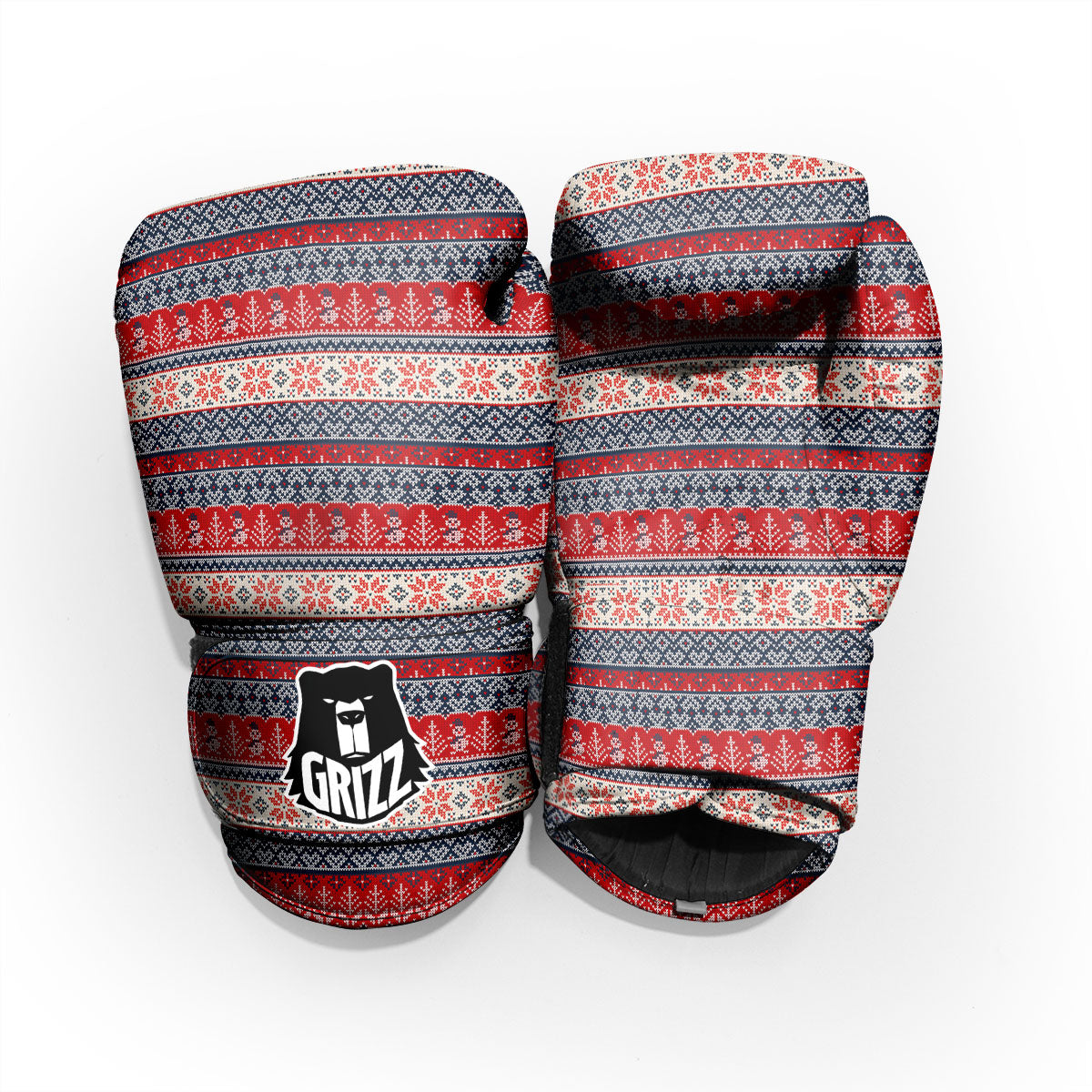 Knitted Christmas Snowman Print Pattern Pro Boxing Glove