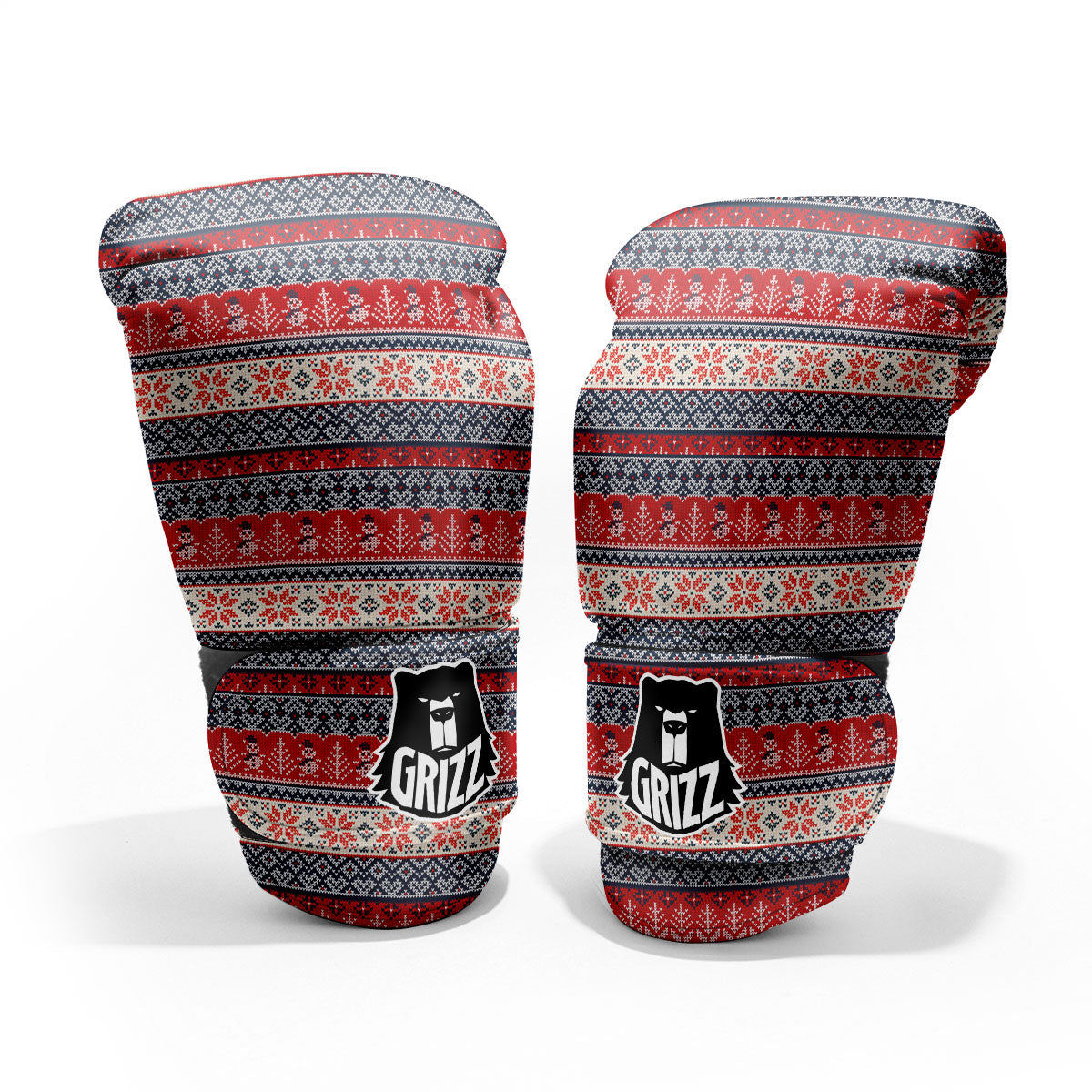 Knitted Christmas Snowman Print Pattern Pro Boxing Glove