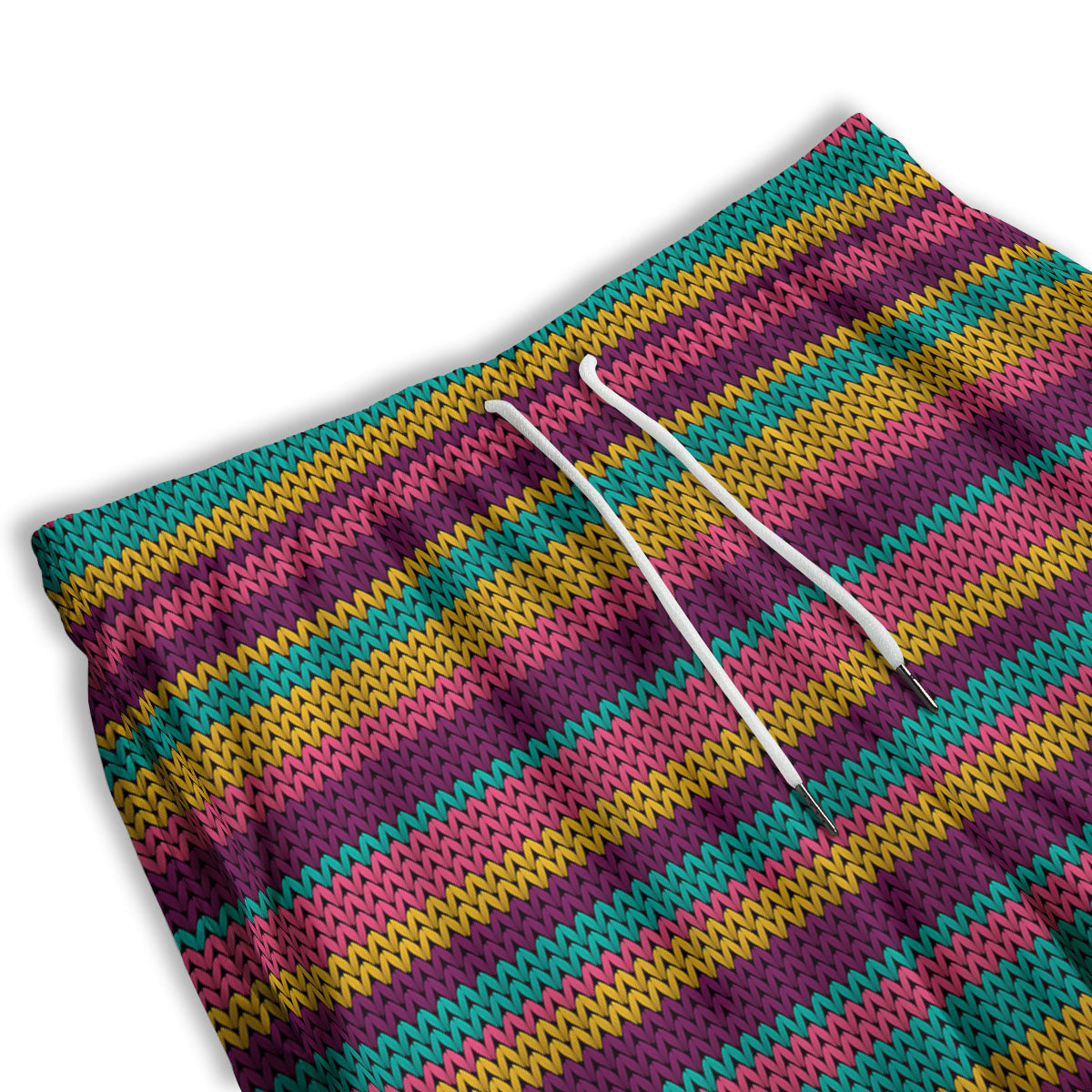 Knitted Colorful Print Pattern Men's Athletic Shorts