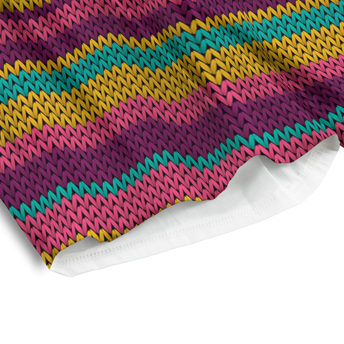 Knitted Colorful Print Pattern Men's Athletic Shorts