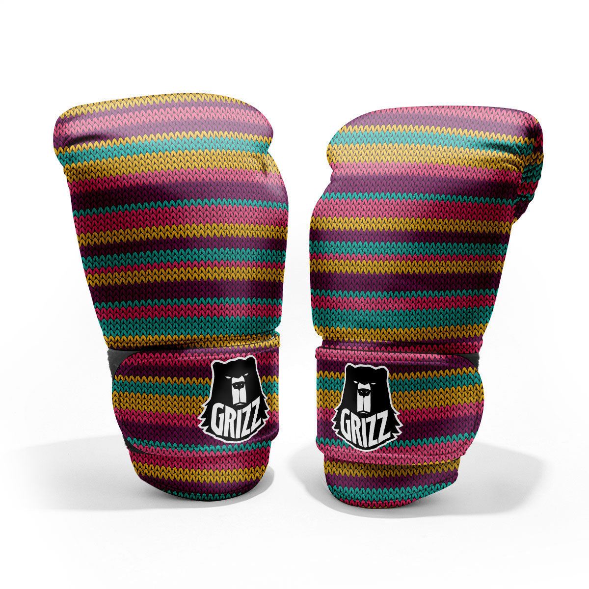 Knitted Colorful Print Pattern Pro Boxing Glove