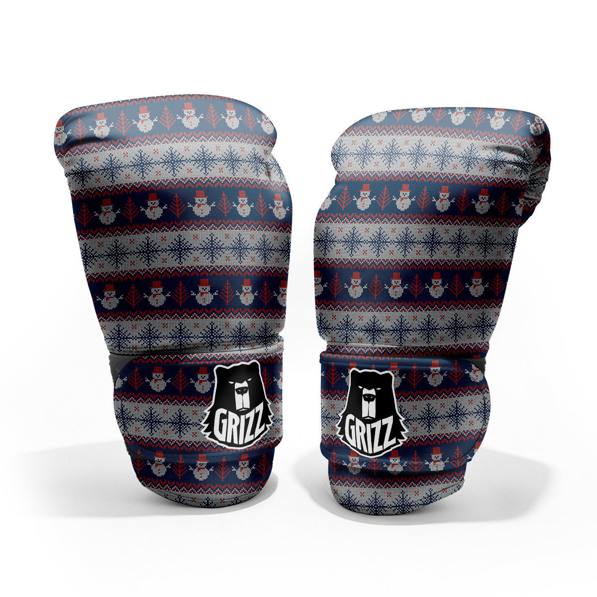 Knitted Cute Snowman Print Pattern Pro Boxing Glove