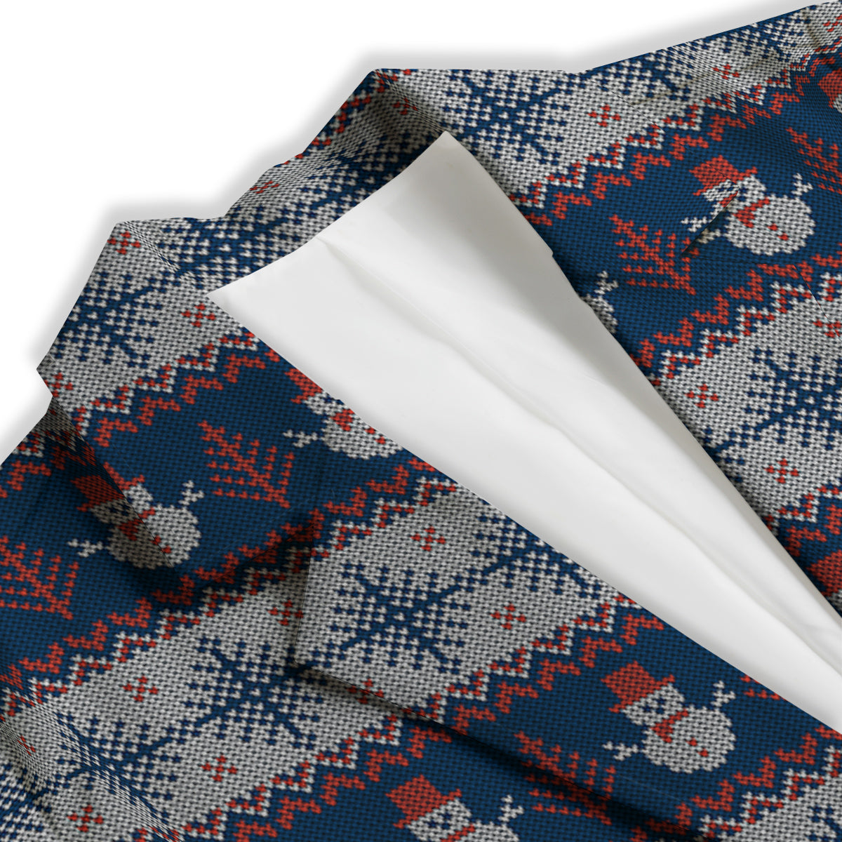 Knitted Cute Snowman Print Pattern Women's Blazer-grizzshop