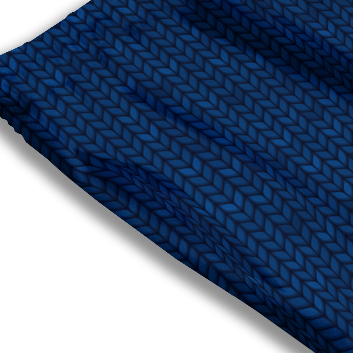 Knitted Deep Blue Print Pattern Mesh Shorts